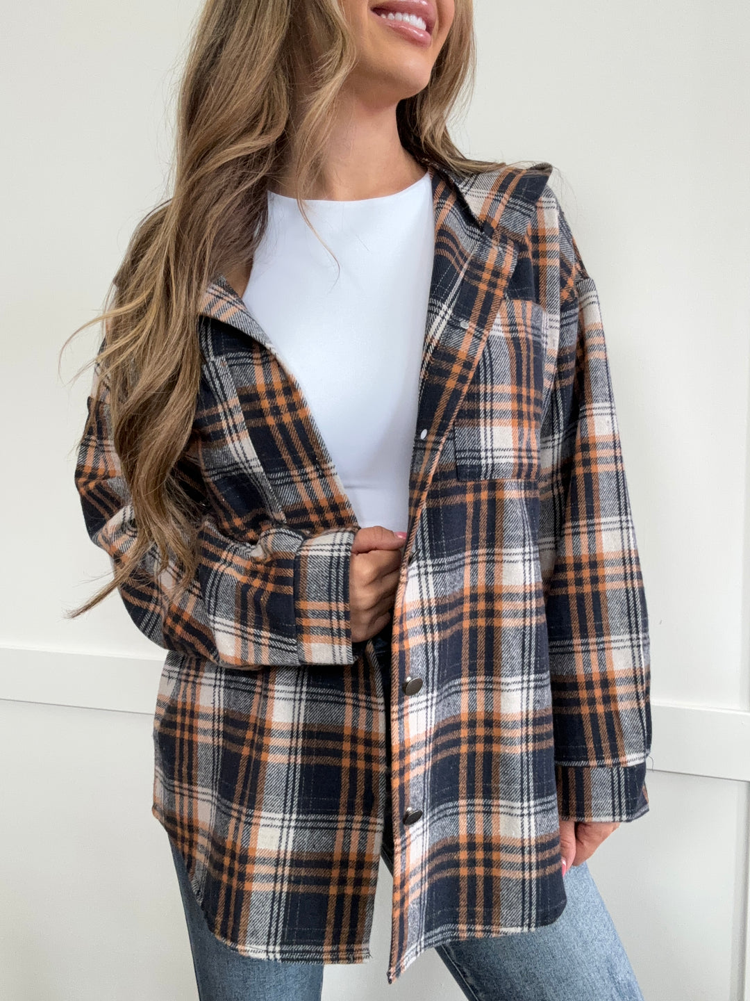 PREORDER Apple Picking Plaid Long Sleeve Hooded Jacket