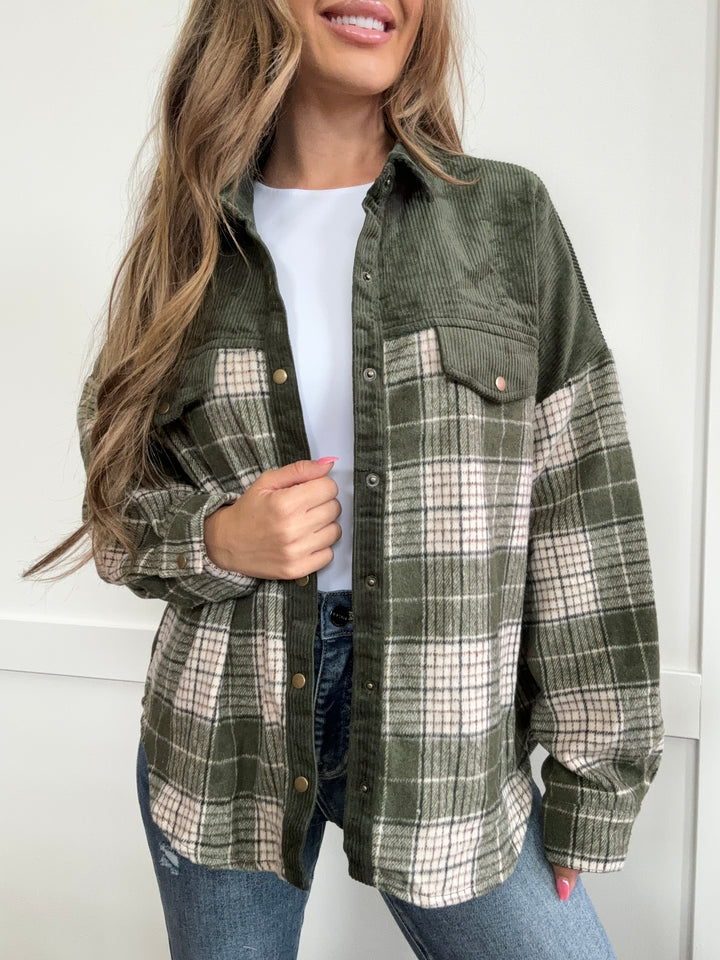 PREORDER Emerald Dreams Plaid Long Sleeve Jacket