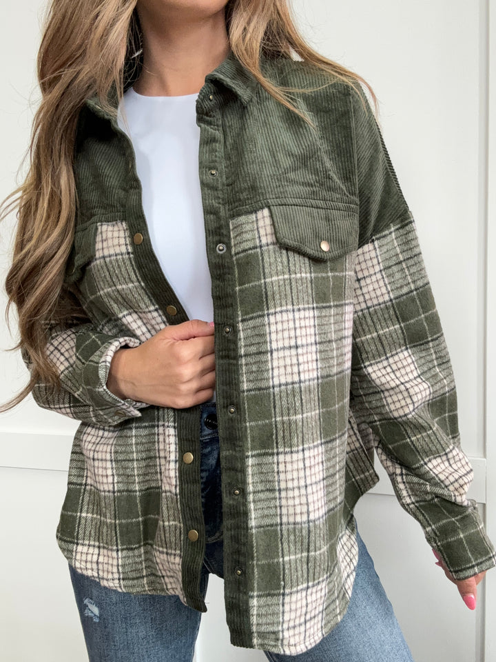 PREORDER Emerald Dreams Plaid Long Sleeve Jacket