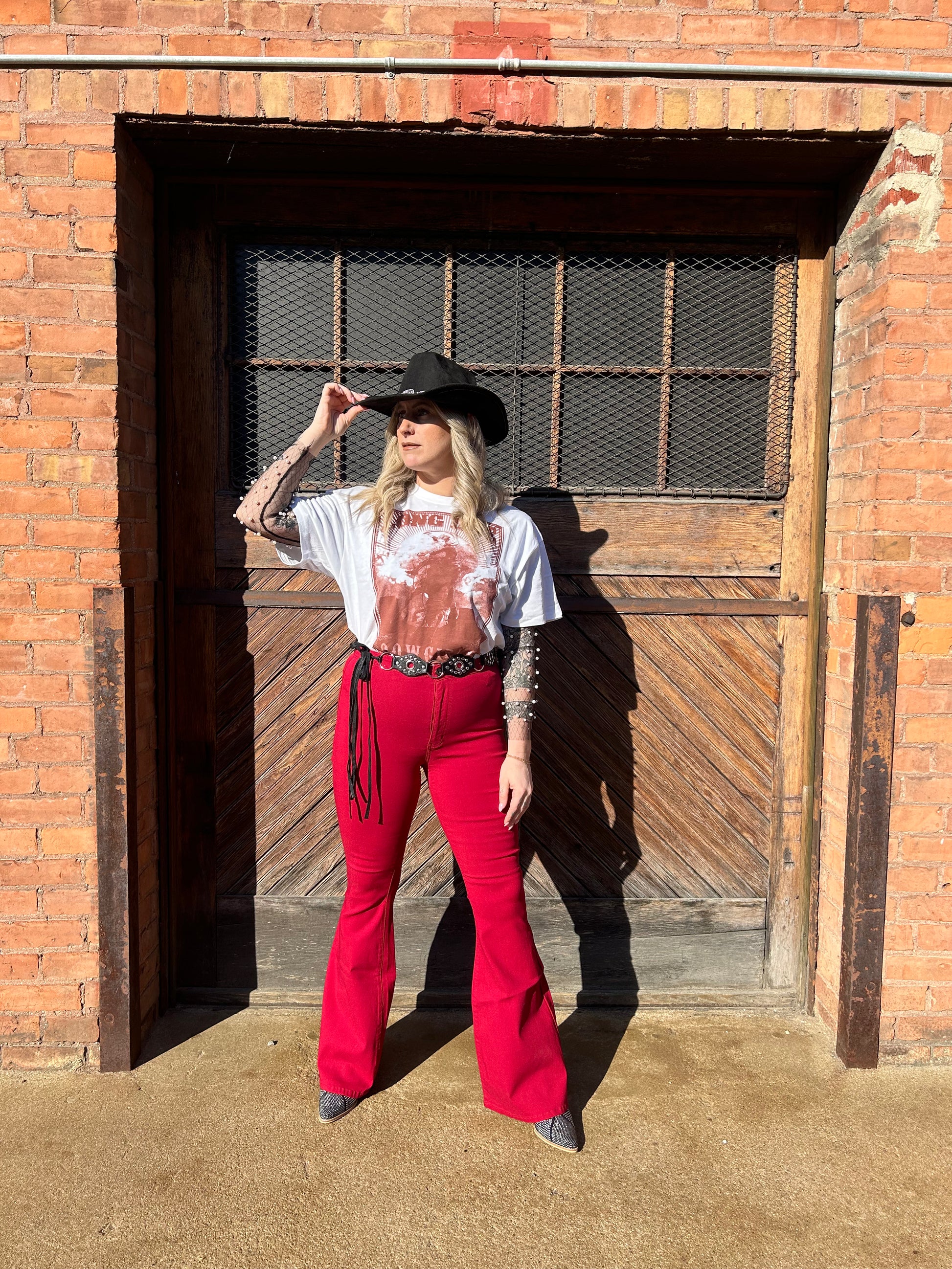Buy our "Fiona High Waisted Bell Bottom Flare Jeans -  Burgundy" online – Willow Boutique Clothing. Shop stylish Fiona High Waisted Bell Bottom Flare Jeans -  Burgundy today.