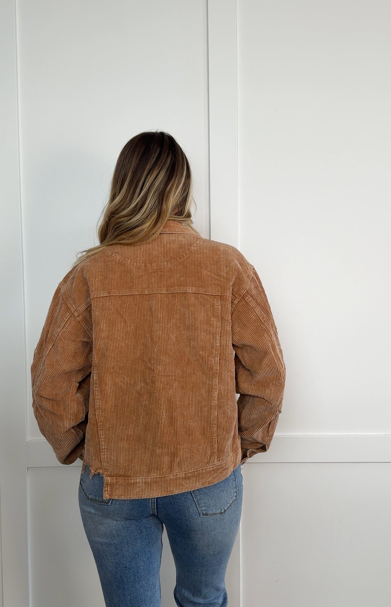 Rough Around The Edges Long Sleeve Ribbed Corduroy Jacket