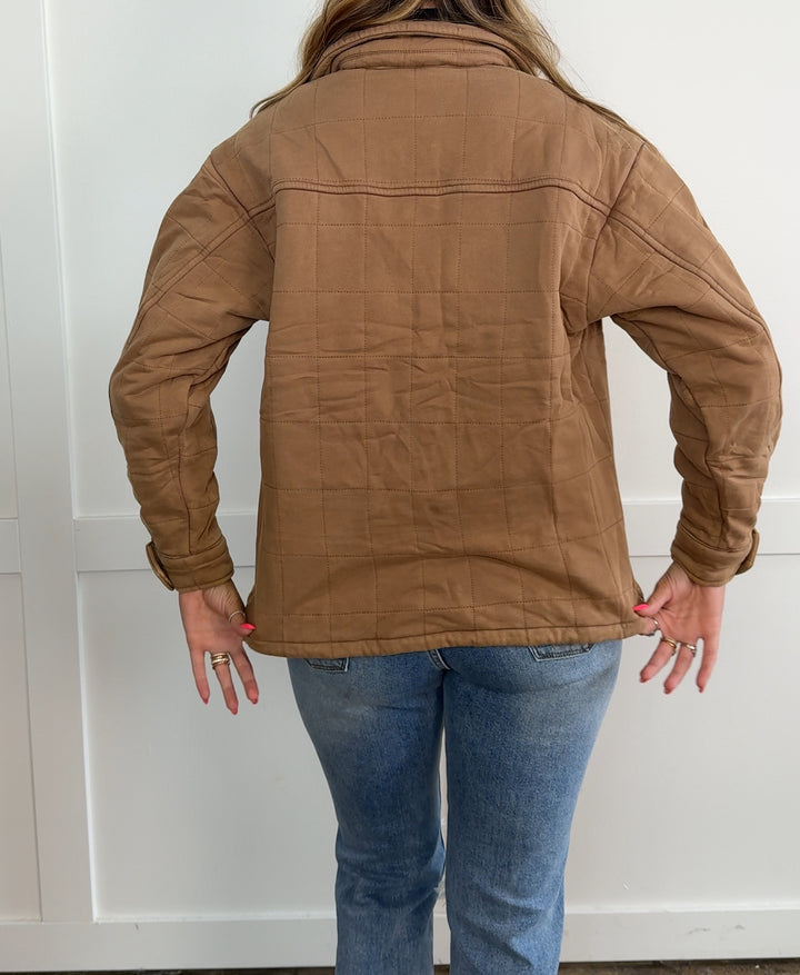 Iced Mocha Latte Long Sleeve Quilted Jacket