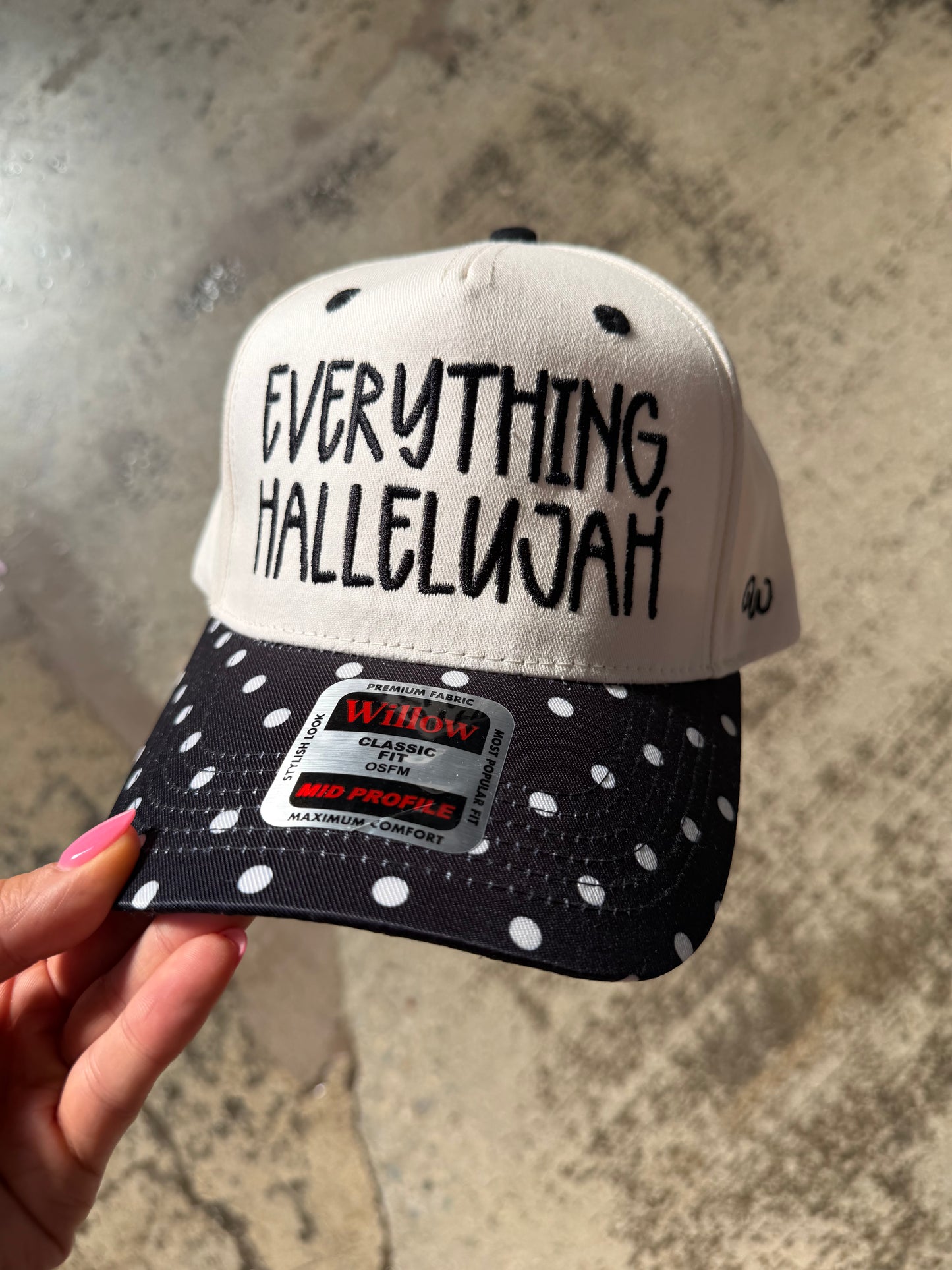 Everything, Hallelujah Black Polka-Dot Trucker Hat