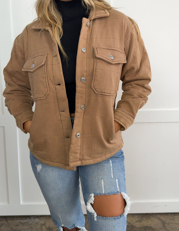 Iced Mocha Latte Long Sleeve Quilted Jacket