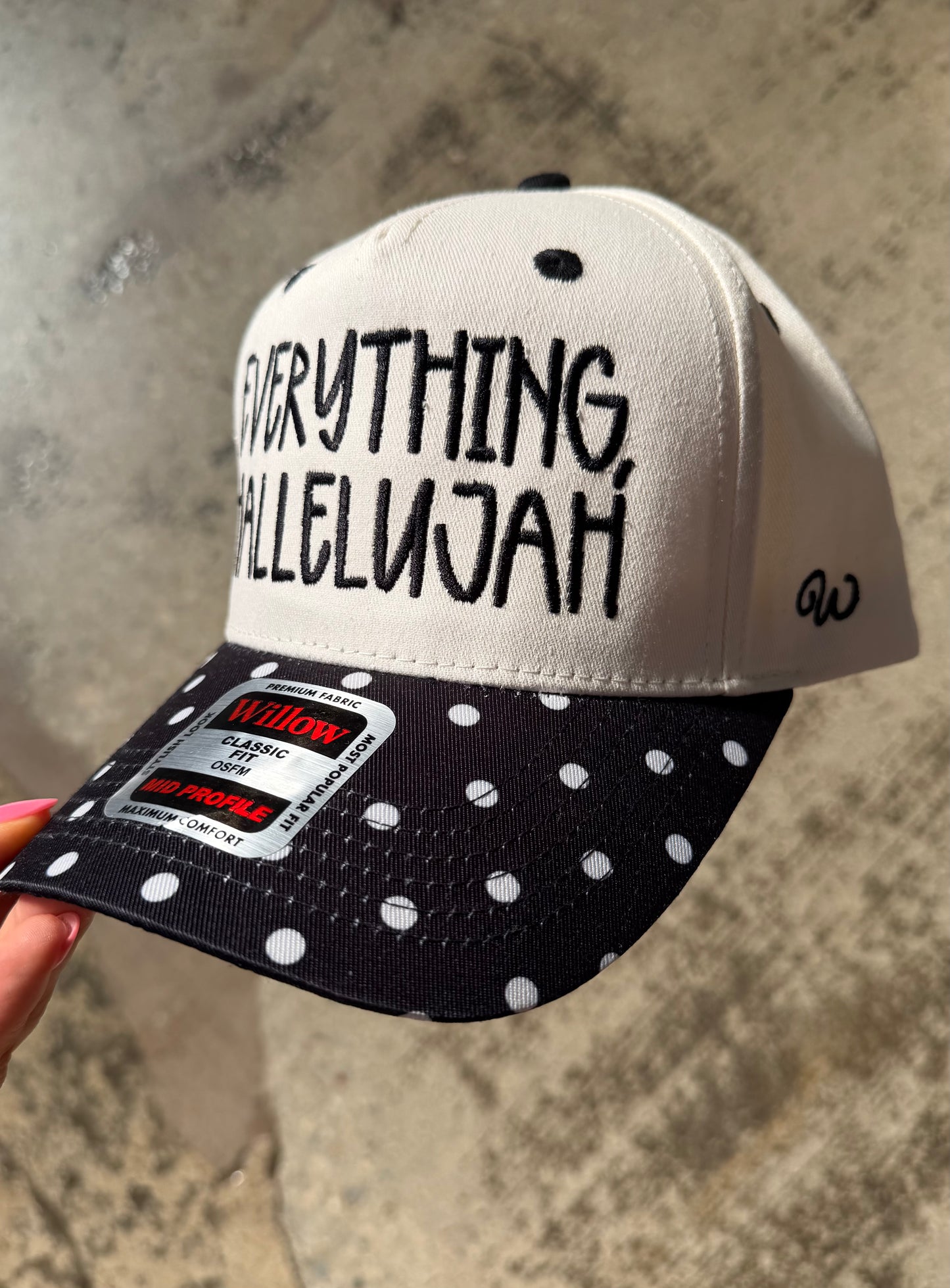 Everything, Hallelujah Black Polka-Dot Trucker Hat