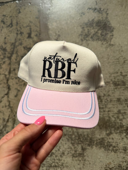 I Promise I'm Nice Embroidered Vintage Pink Trucker Hat