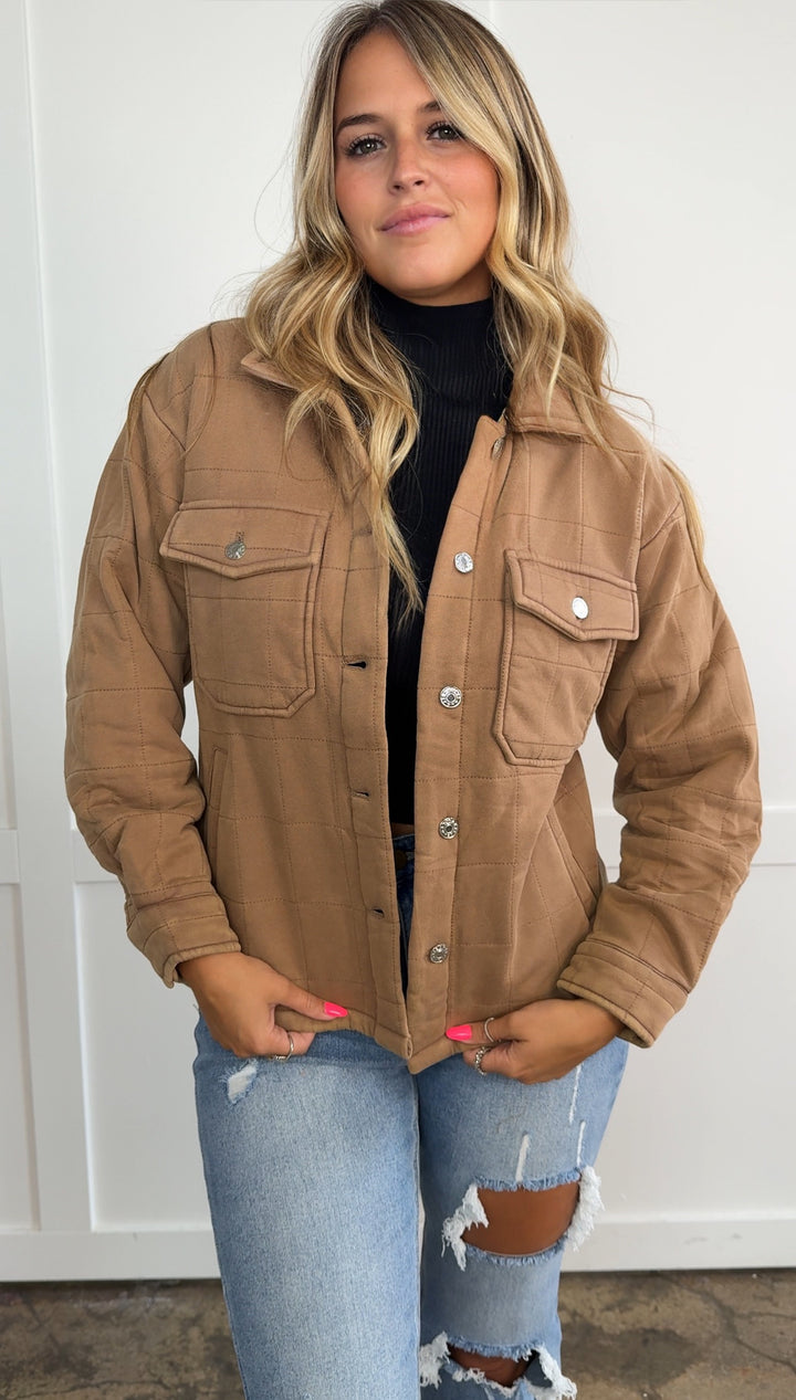 Iced Mocha Latte Long Sleeve Quilted Jacket
