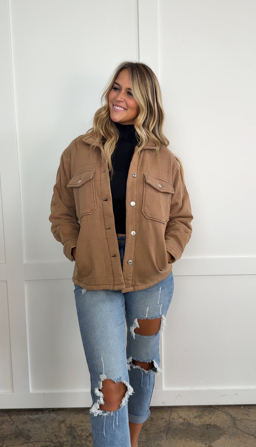 Iced Mocha Latte Long Sleeve Quilted Jacket