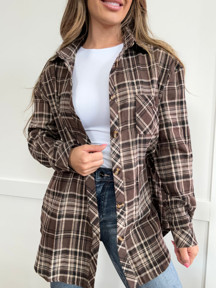 PREORDER Apple Cider Dreams Plaid Long Sleeve Shacket