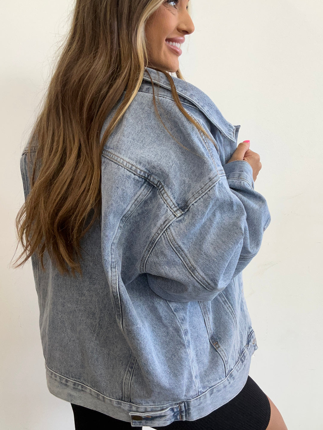 Feeling Groovy Boxy-Cut Denim Jacket