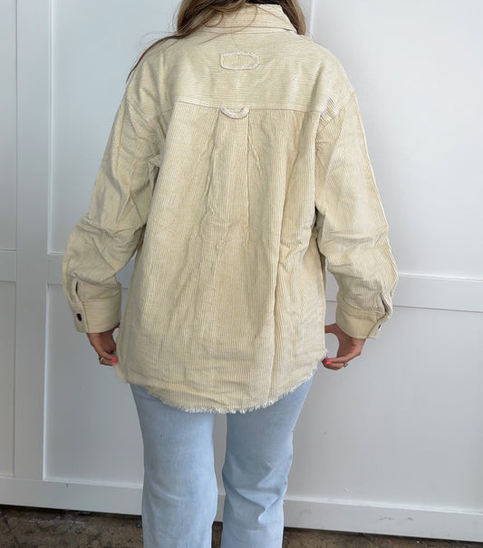 Taylor Mae Ribbed Corduroy Button Down Long Sleeve