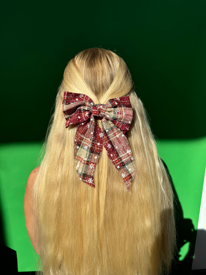 Mistletoe Magic Plaid Hair Bows