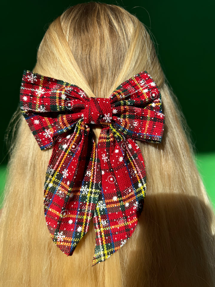 Mistletoe Magic Plaid Hair Bows