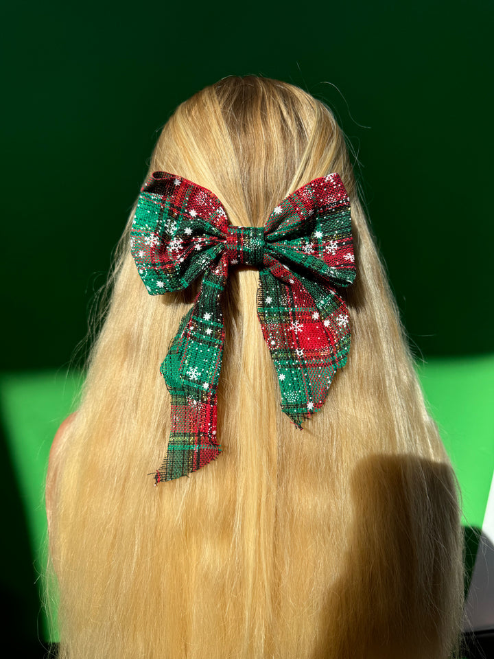 Mistletoe Magic Plaid Hair Bows