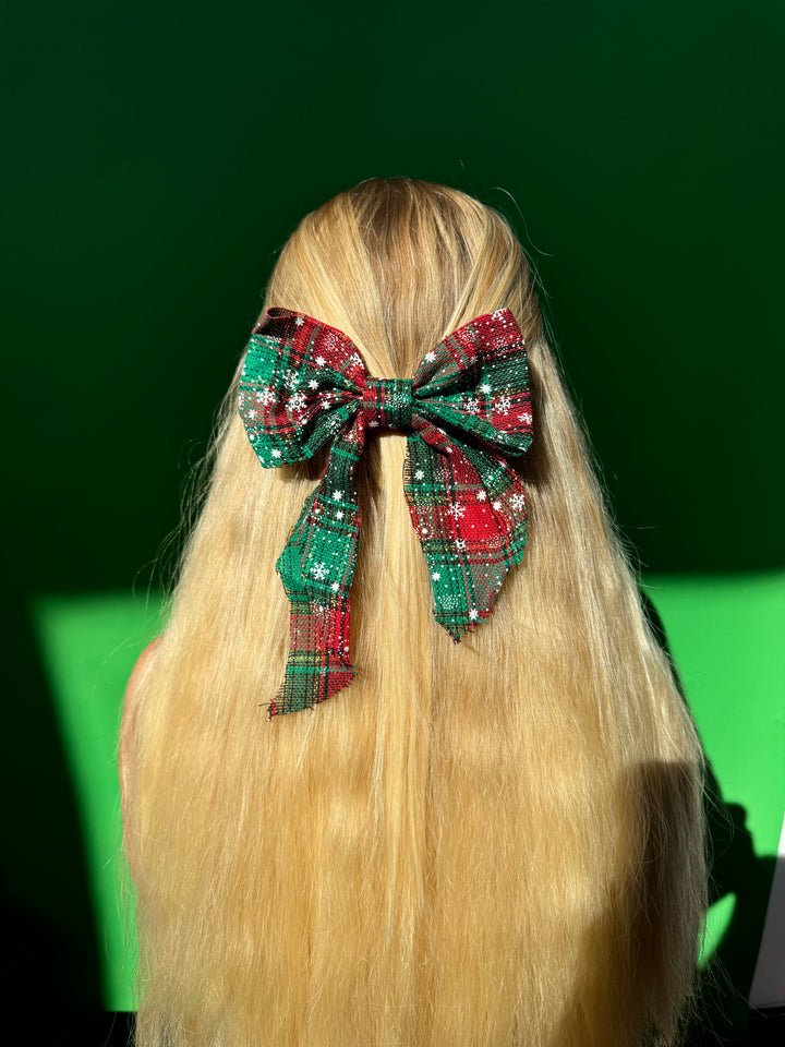 Mistletoe Magic Plaid Hair Bows