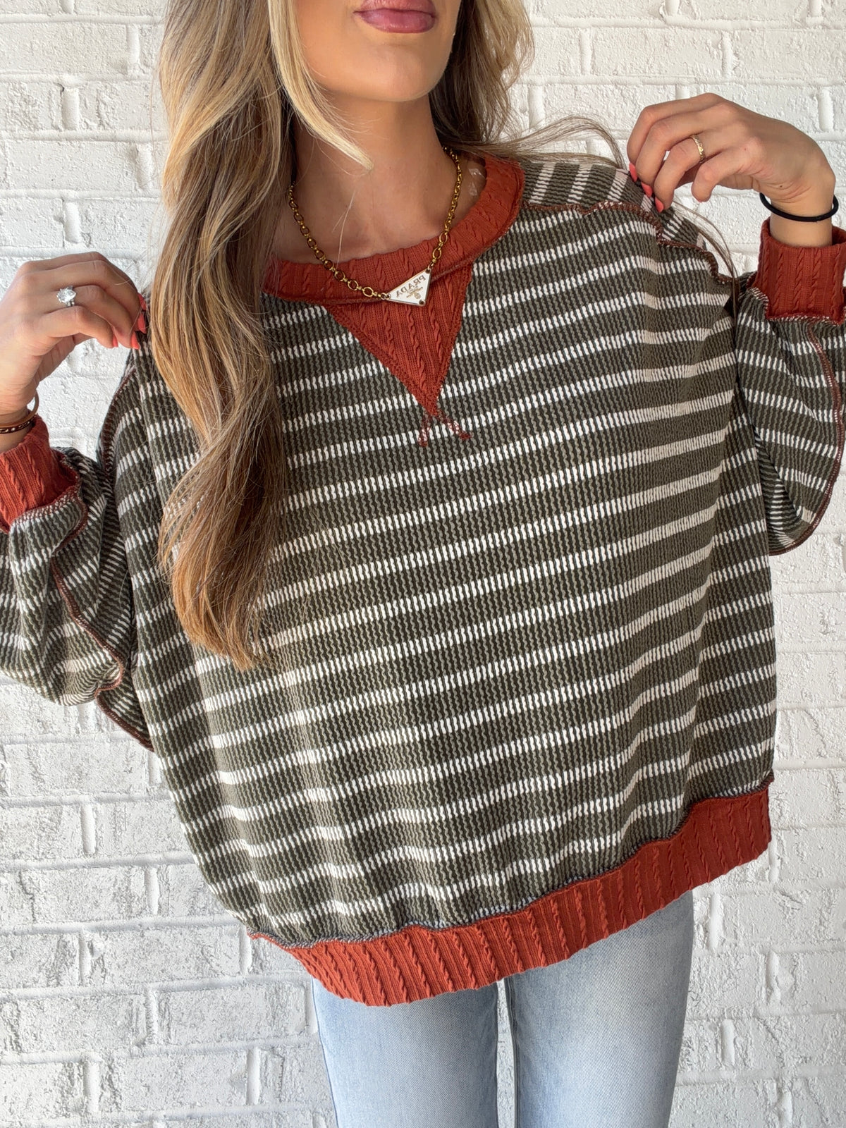 Layla Striped Crew Neck Long Sleeve Top