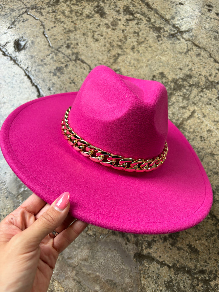 Glam Gal Fedora Hat in Pink