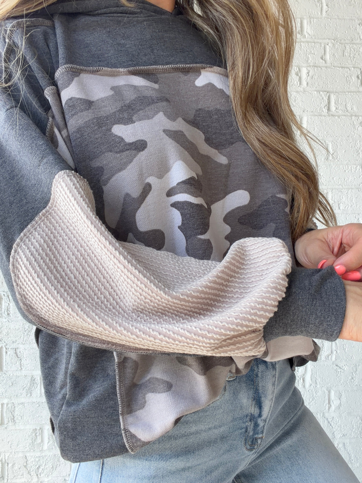 Wren Color Block Camo Hoodie