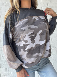 Wren Color Block Camo Hoodie
