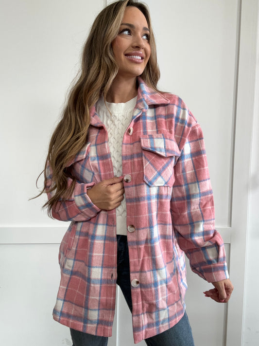 Buy our "PREORDER Season's Glow Plaid Long Sleeve Shacket" online – Willow Boutique Clothing. Shop stylish PREORDER Season's Glow Plaid Long Sleeve Shacket today.