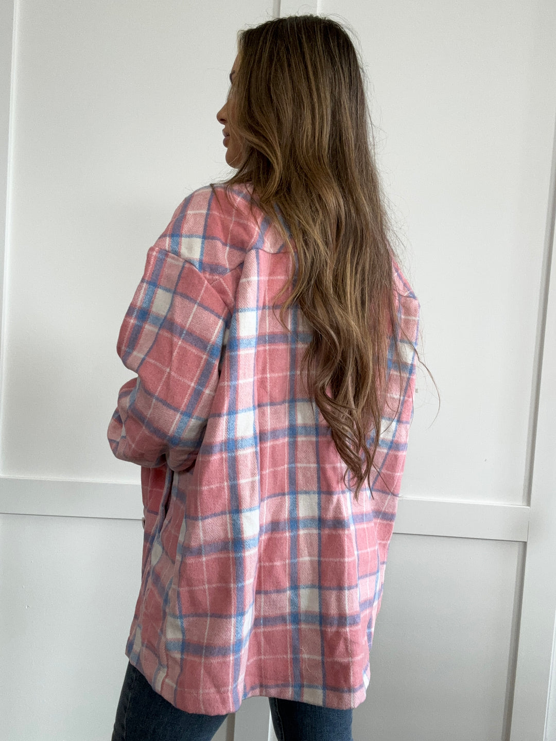 PREORDER Season's Glow Plaid Long Sleeve Shacket