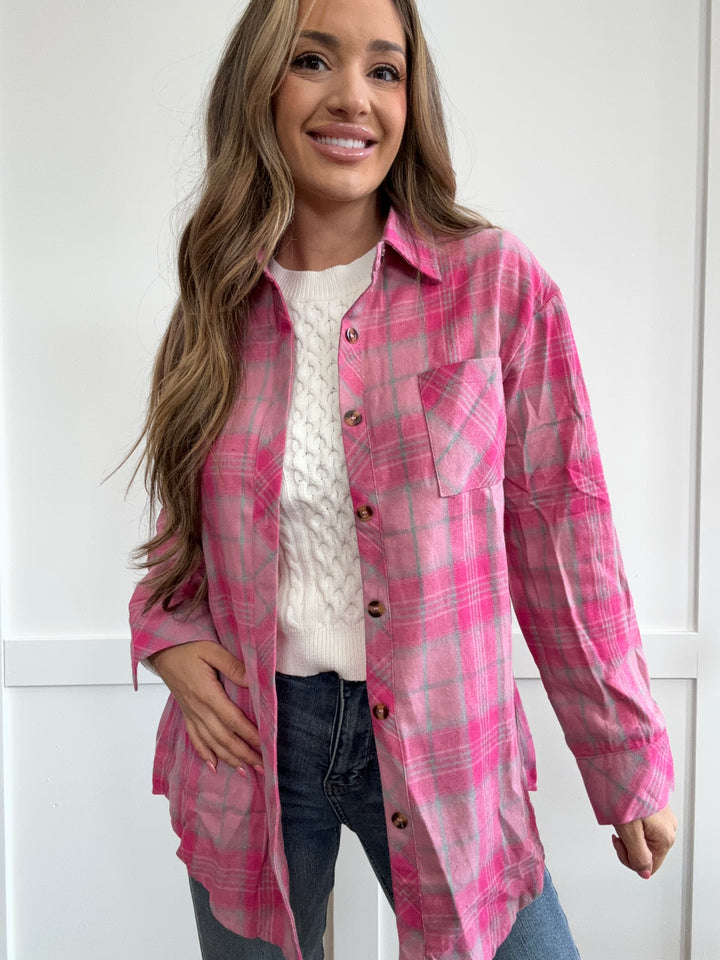 PREORDER Fall Colors Plaid Collared Neck Shirt