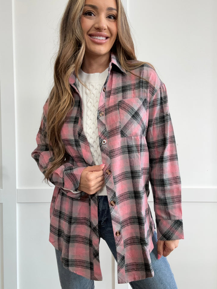 PREORDER Fall Colors Plaid Collared Neck Shirt