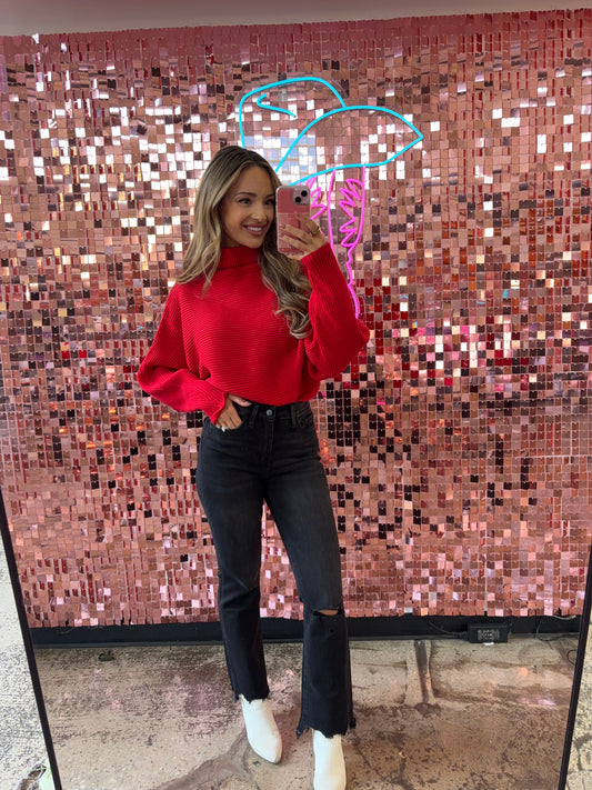 Macy Distressed Knee High Rise Ankle Bootcut Jeans