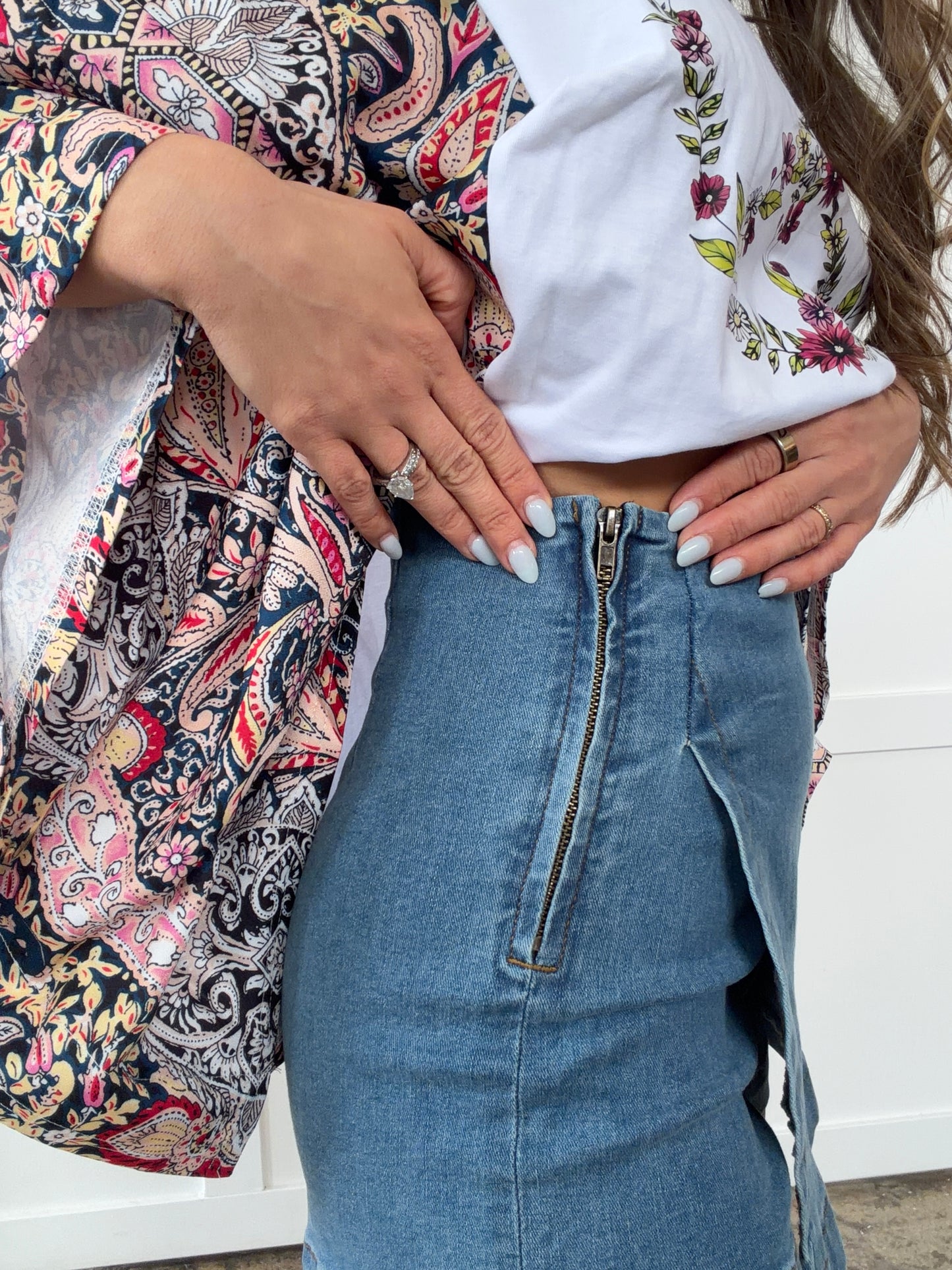 Heather Denim Mini Skort