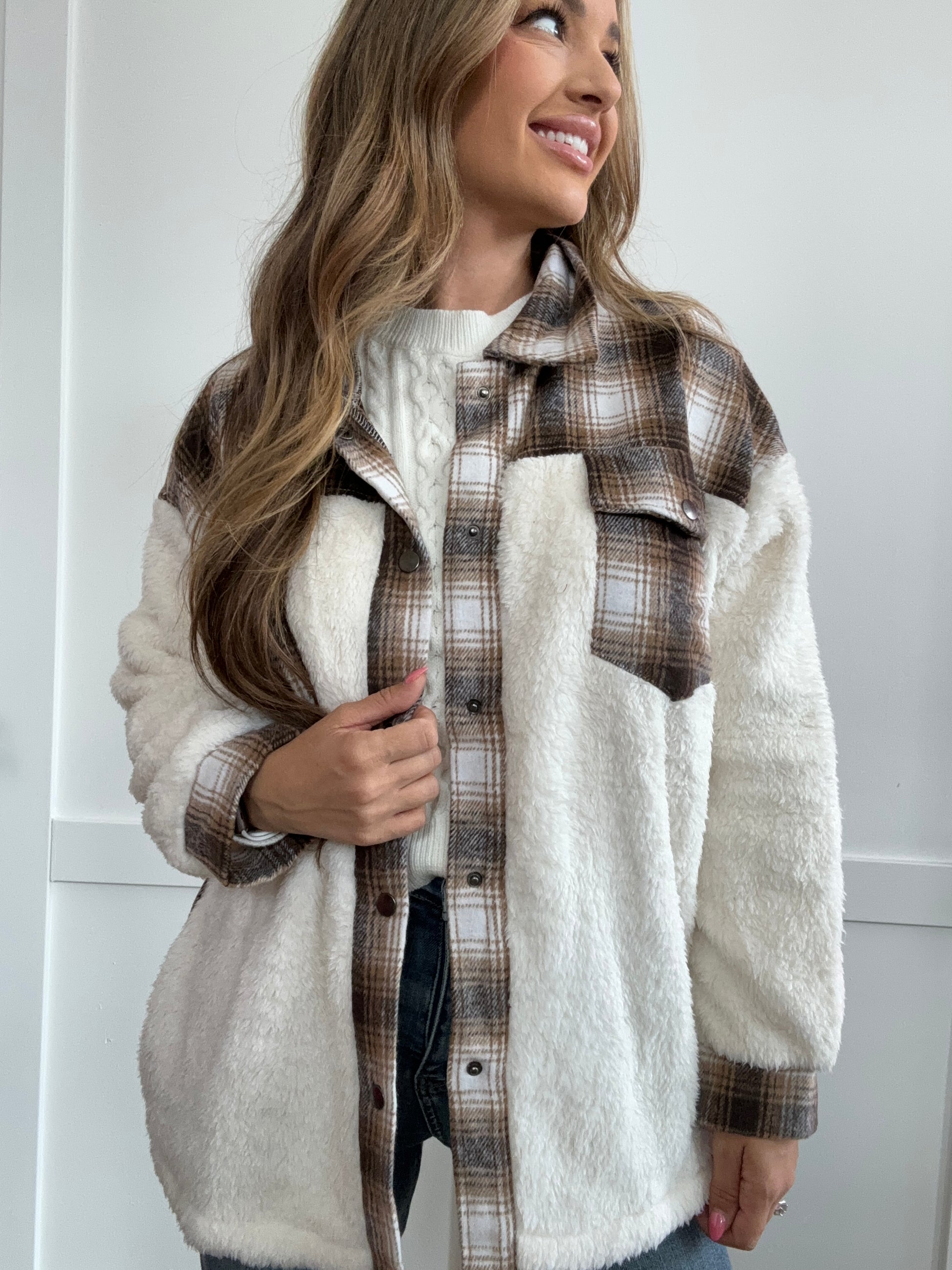 Buy our "PREORDER Cozy Cuddles Collared Neck Button Down Shacket" online – Willow Boutique Clothing. Shop stylish PREORDER Cozy Cuddles Collared Neck Button Down Shacket today.