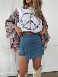 Heather Denim Mini Skort