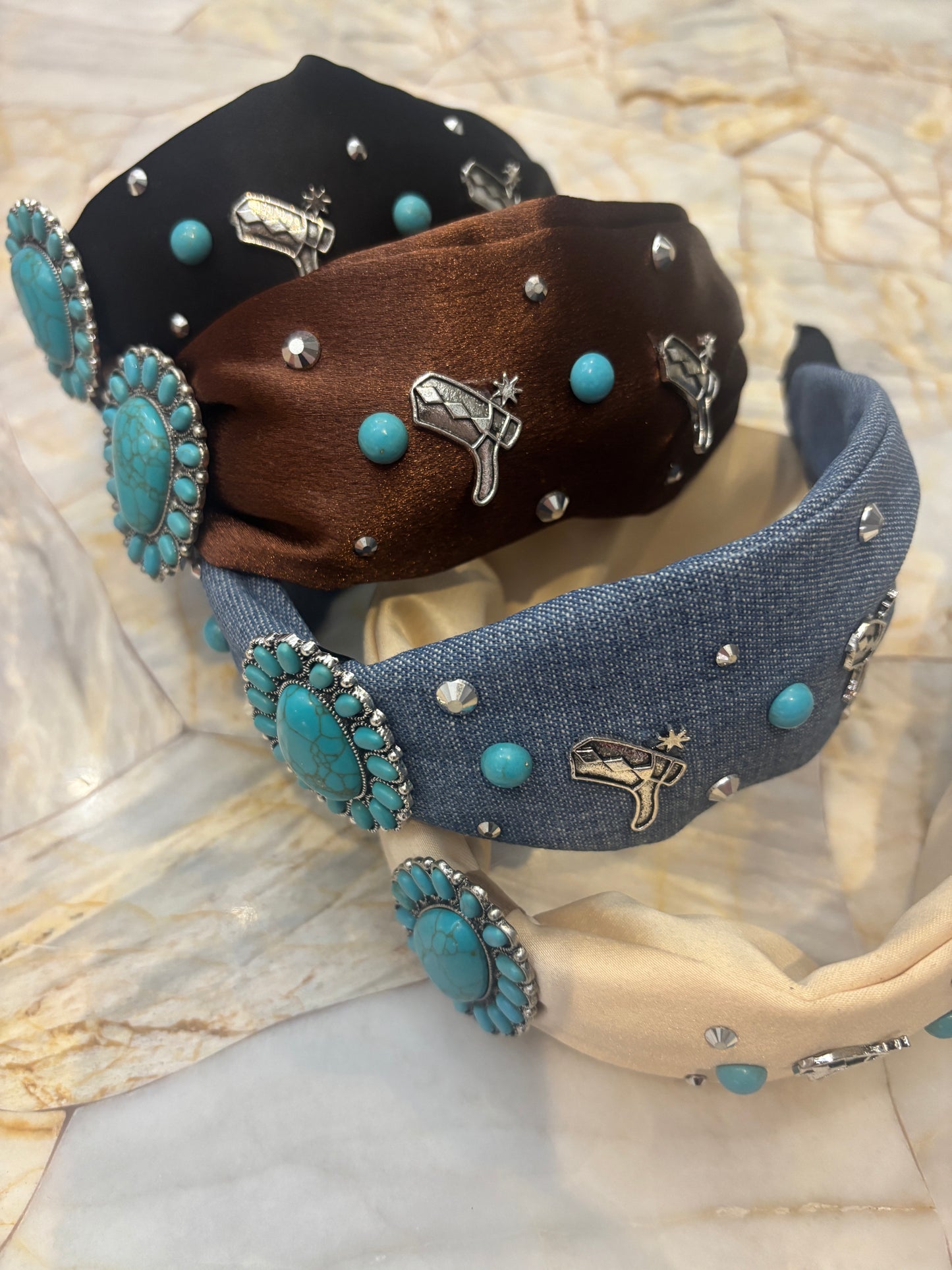 Western Turquoise Top Knotted Headband