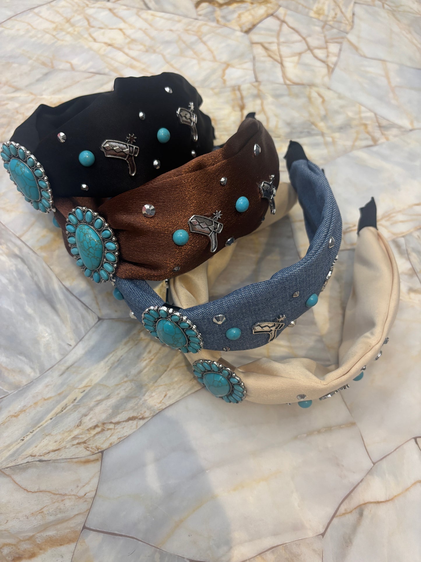Western Turquoise Top Knotted Headband