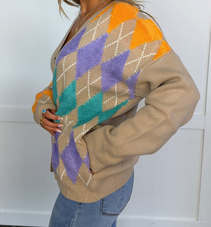 Preppin' For Fall Checkered Cardigan