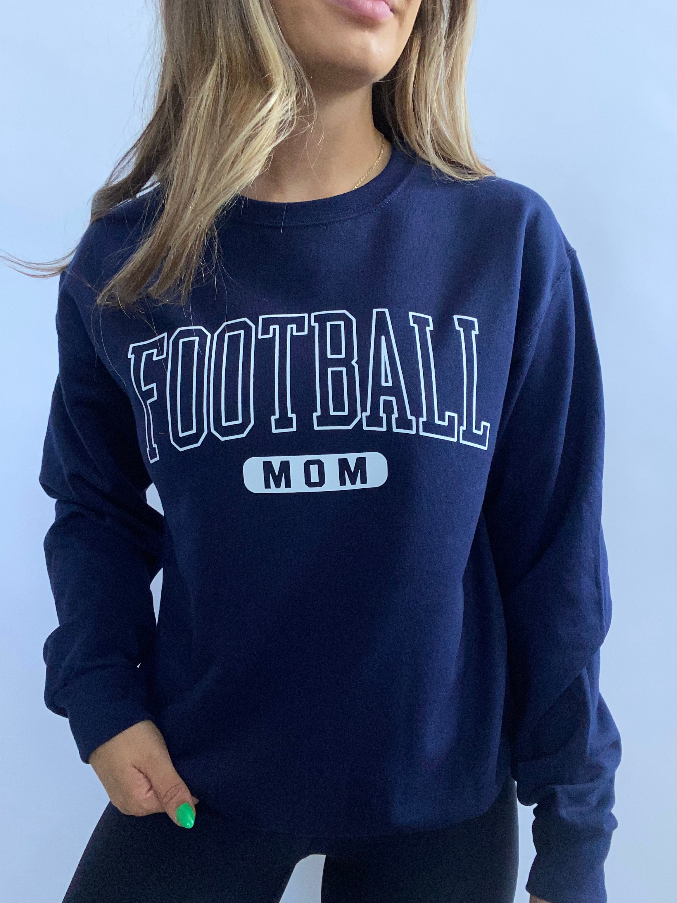 Football Mom Crewneck - Navy Blue