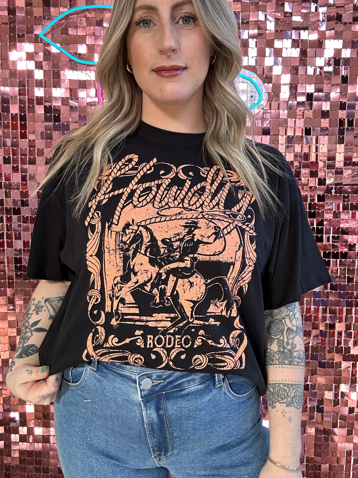 Howdy Rodeo Graphic Cropped Tee