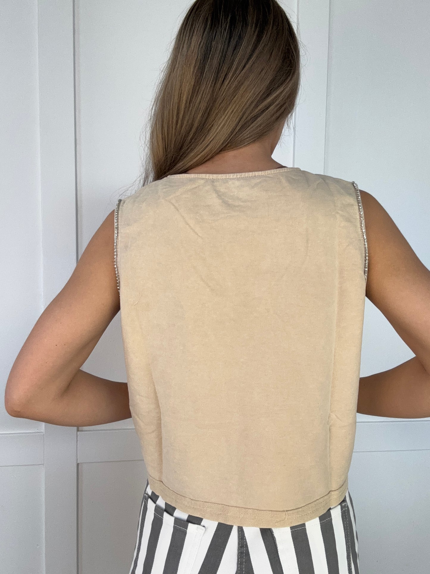 Mallory Mineral Washed Rhinestone Tank