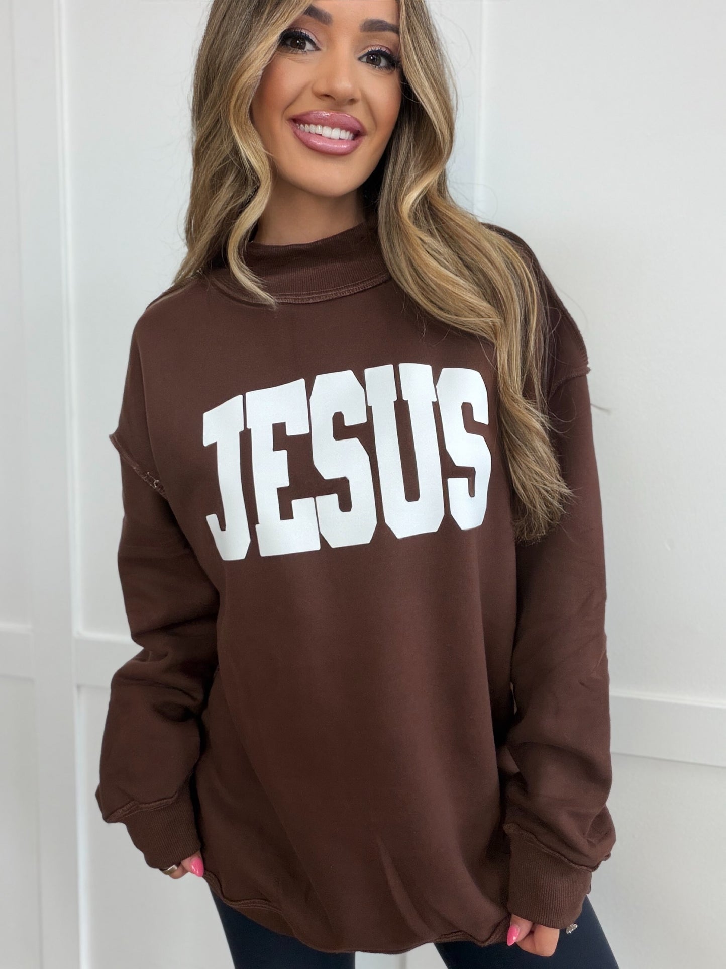 Tilly Jesus Reversible Oversized Mockneck Crew