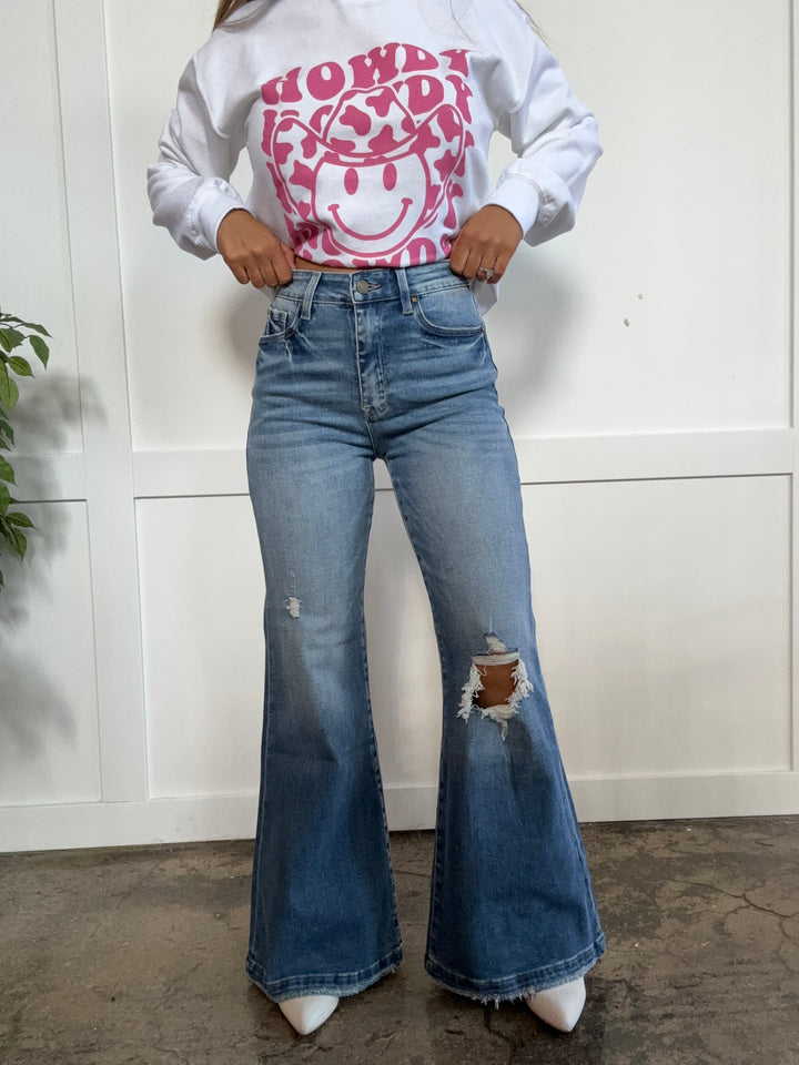 Falling For You High Rise 70's Flare Jeans