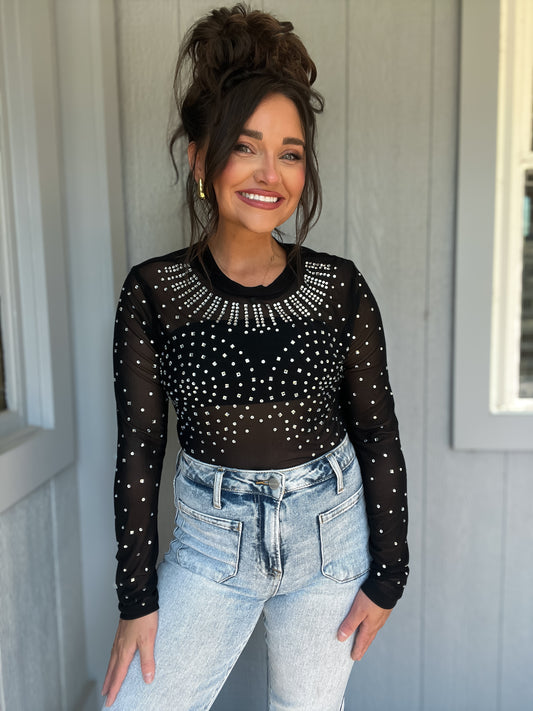 PREORDER: Hit the Town Rhinestone Bodysuit