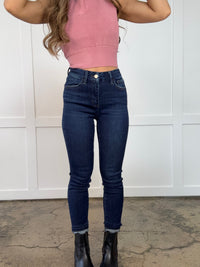 Perfect Non-Distressed Ankle Skinny Vervet Jeans- Dark Wash