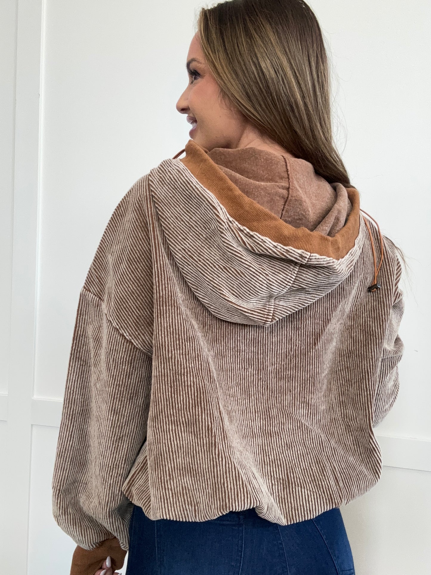 PREORDER: Chill Mode Drawstring Half Zip Long Sleeve Hoodie