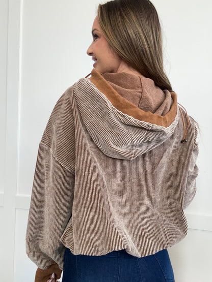 PREORDER: Chill Mode Drawstring Half Zip Long Sleeve Hoodie