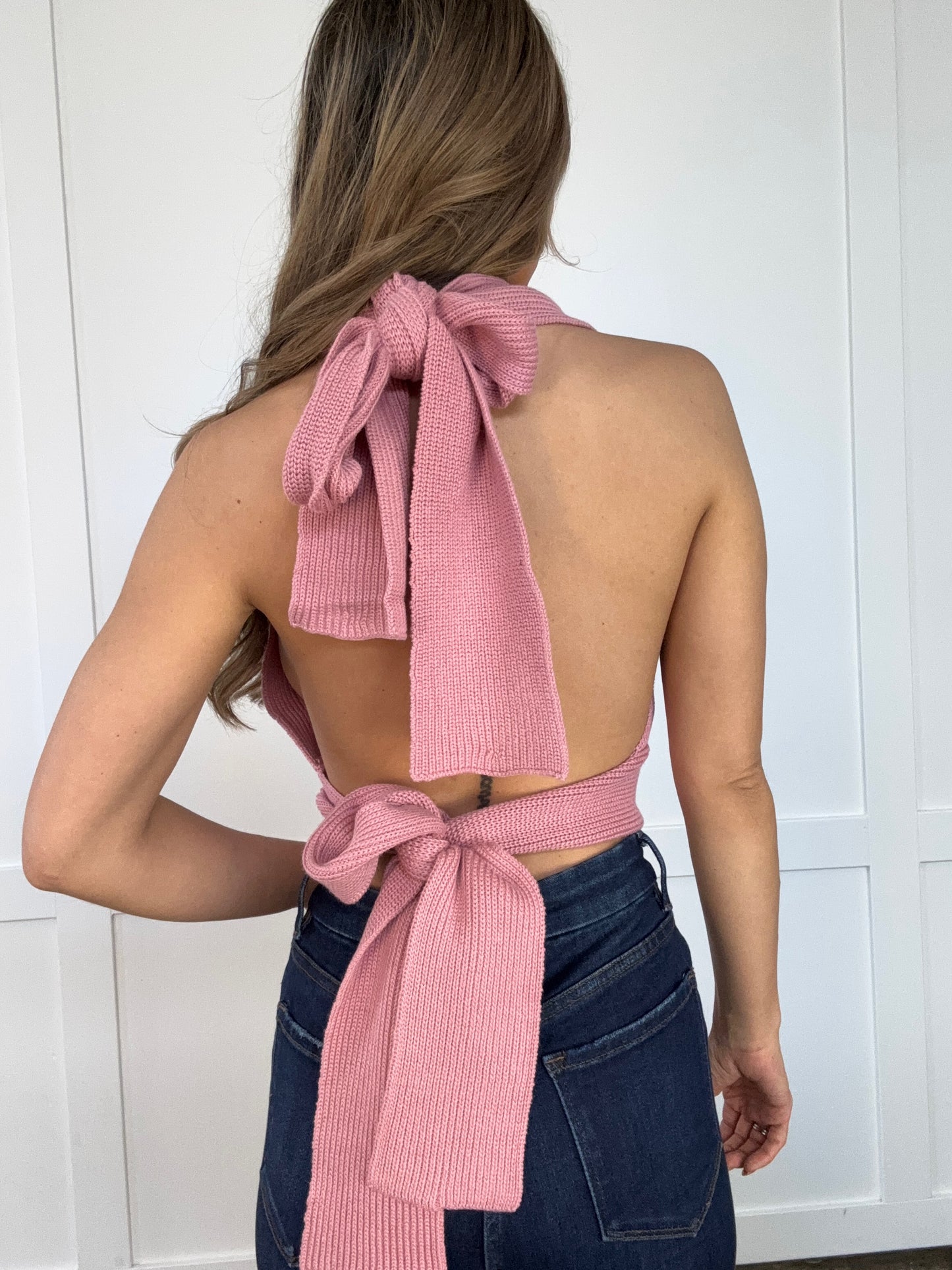 Shop Sierra Dusty Pink Convertible Knit Tank online at Willow Boutique – best boutique for women’s fashion.