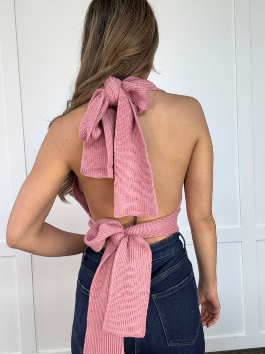Shop Sierra Dusty Pink Convertible Knit Tank online at Willow Boutique – best boutique for women’s fashion.