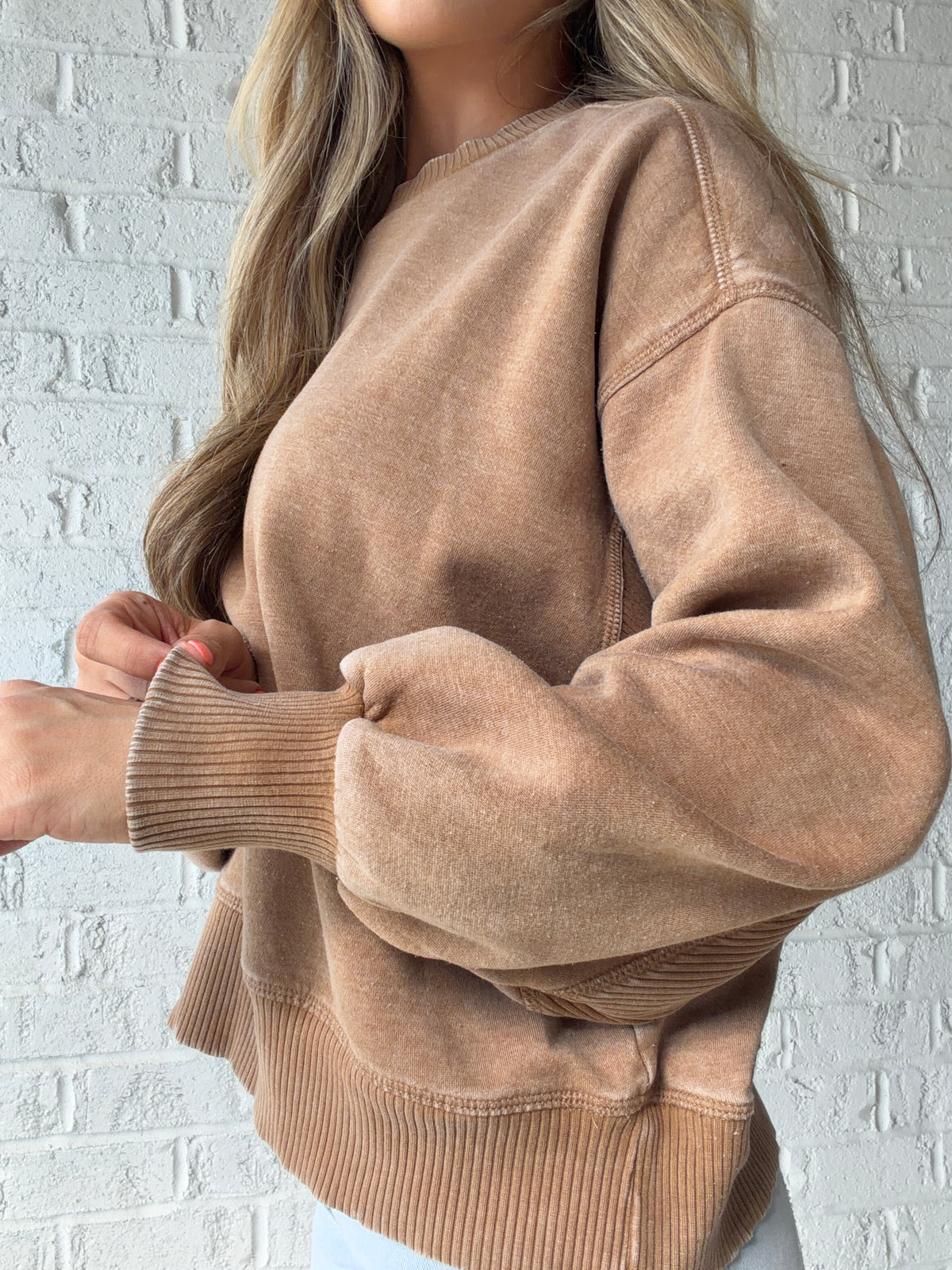 Cheyanne Acid Wash Fleece Pullover