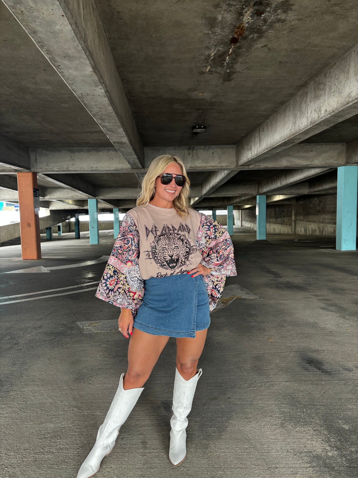 Heather Denim Mini Skort