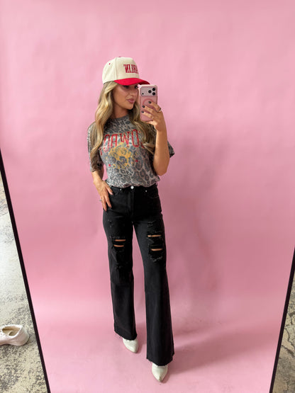 Outlaw Vintage Wide Leg Jeans - Black