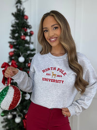Embroidered North Pole University Crewneck