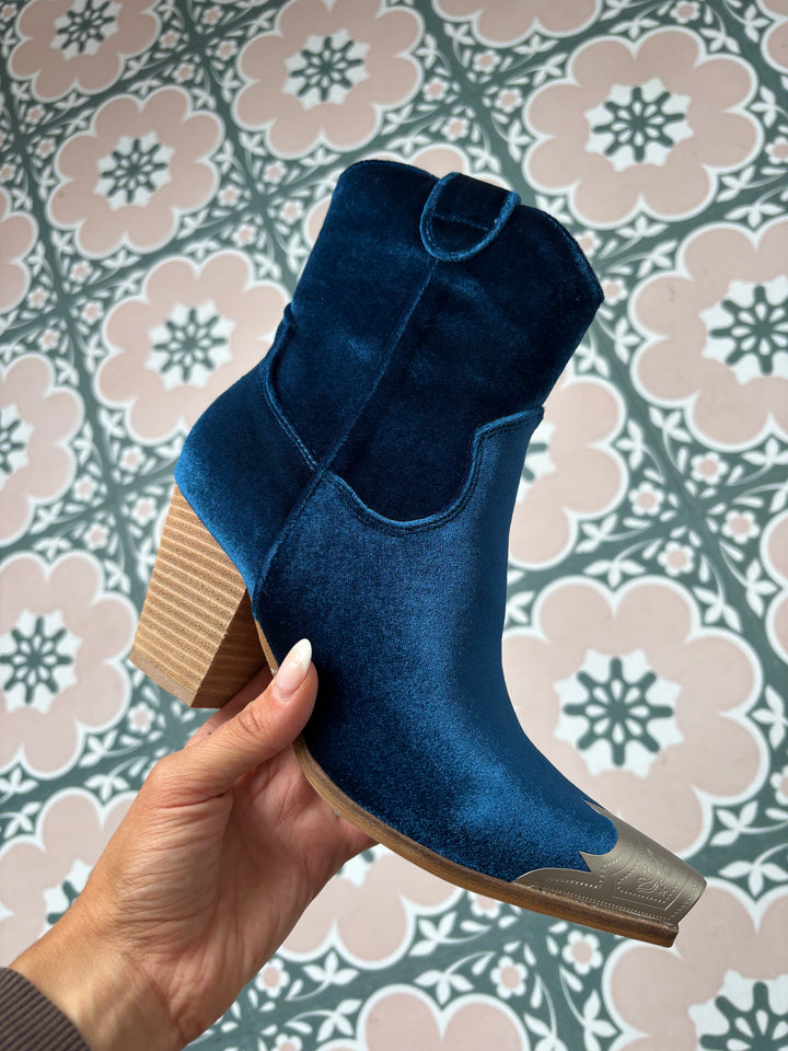 Wild One Velvet Block Heel Boots